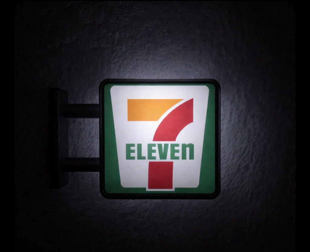 7 Eleven Koelkast Magneet Met LED Verlichting- Retro Mini Bord