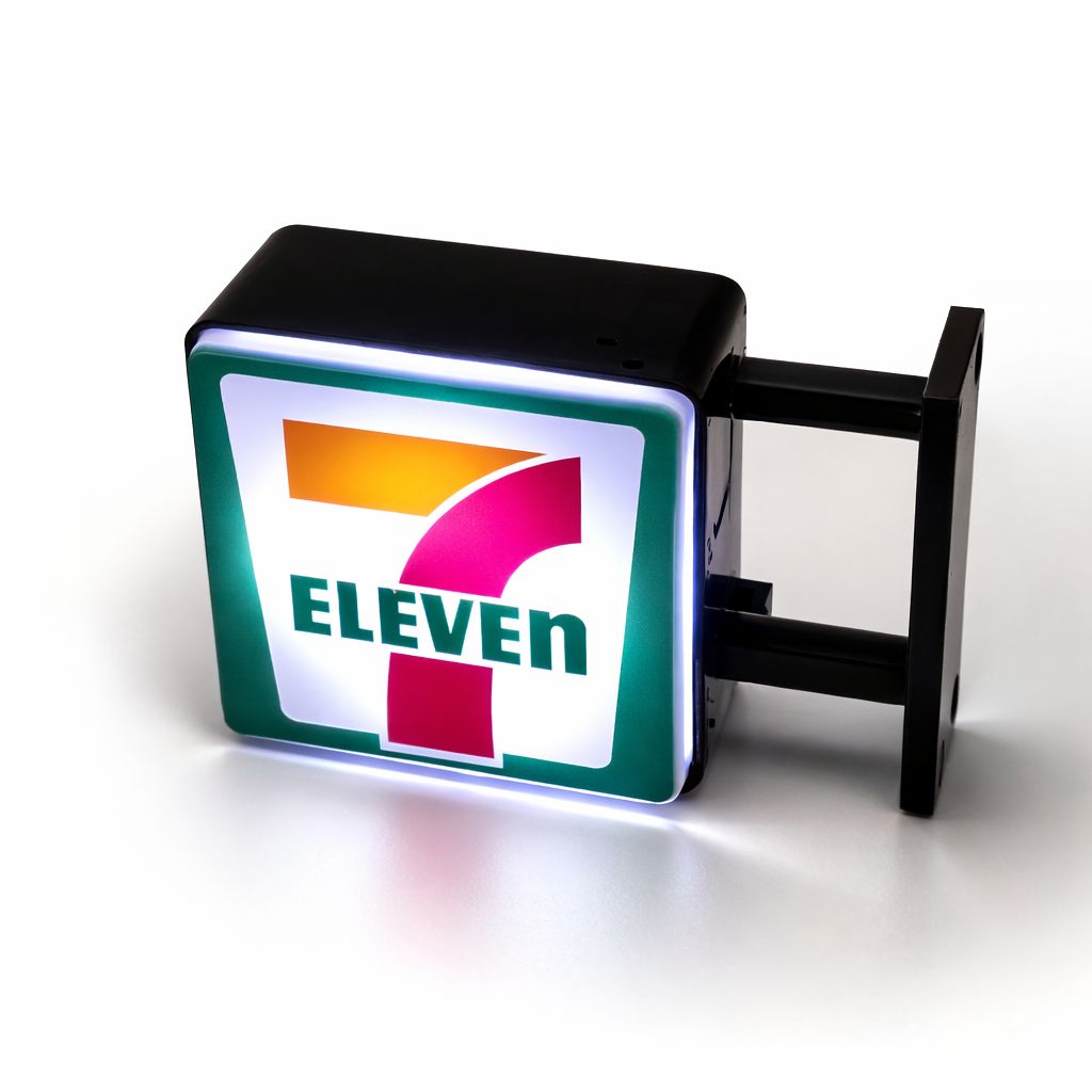 7 Eleven Koelkast Magneet Met LED Verlichting- Retro Mini Bord